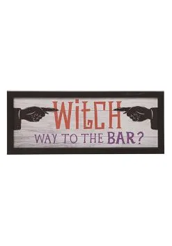 Wooden Witch Bar Halloween Sign