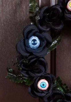 Light Up Eyes Flower Wreath -Animatronics Shop wreath with 3 bulbs color change led light alt 2