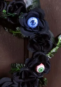 Light Up Eyes Flower Wreath -Animatronics Shop wreath with 3 bulbs color change led light alt 3
