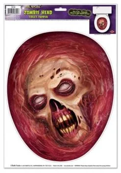 Zombie Head Toilet Topper Decoration.
